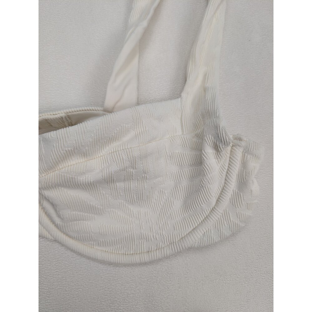 Rails White Ribbed Underwire Bikini Set Top M Bottom S - Picture 9 of 11